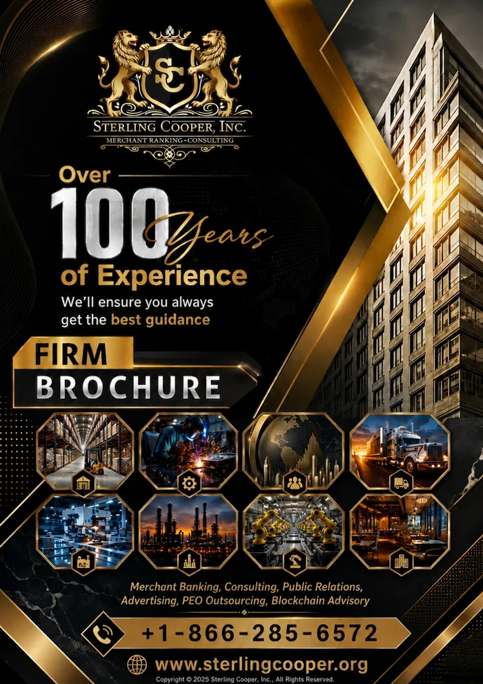 Sterling Cooper firm brochure cover: over 100 years of experience