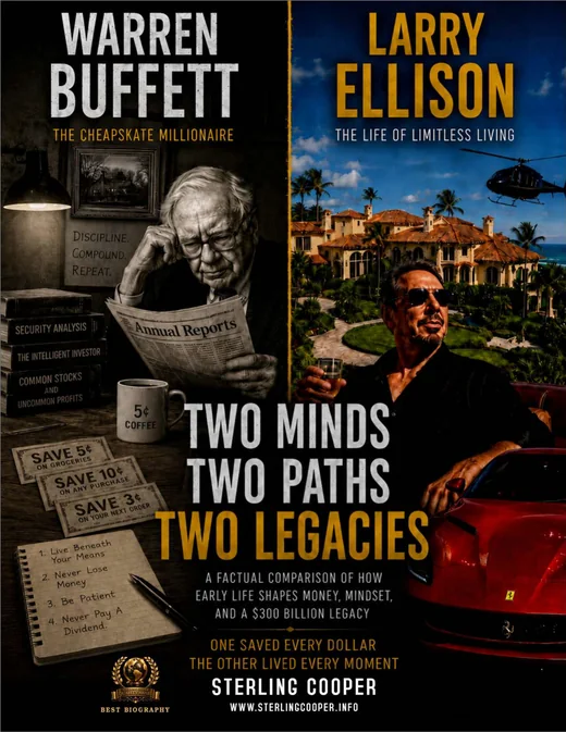Buffett and Ellison book cover: Two Minds, Two Paths, Two Legacies