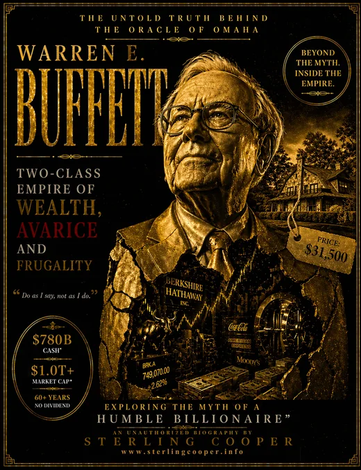 Warren E. Buffett book cover: Two-Class Empire of Wealth, Avarice and Frugality