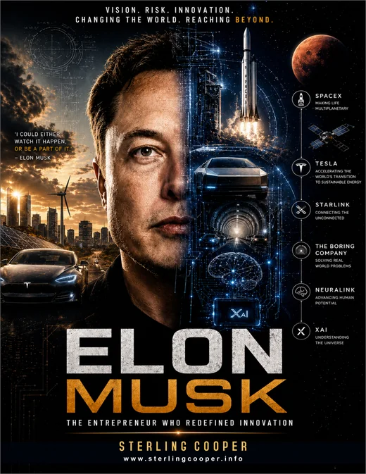 Elon Musk book cover: The Entrepreneur Who Redefined Innovation
